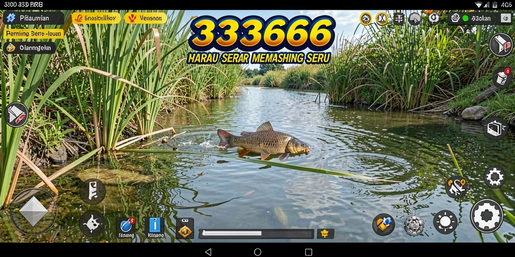 Tampilan gameplay seru dalam game memancing 333666.
