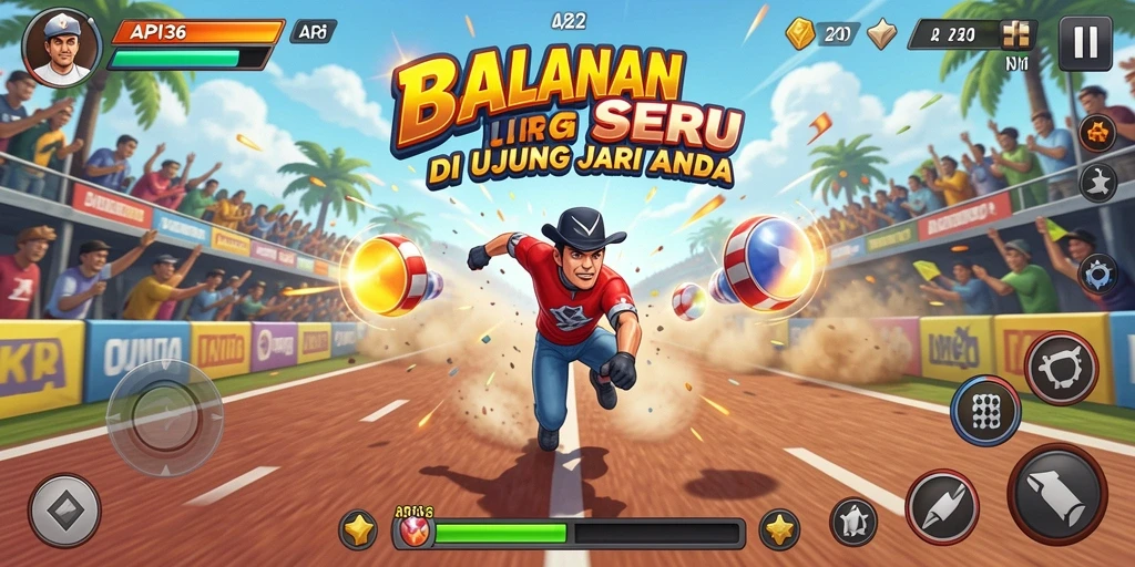 Tangkapan layar gameplay API36 menampilkan balapan seru di lintasan menantang.