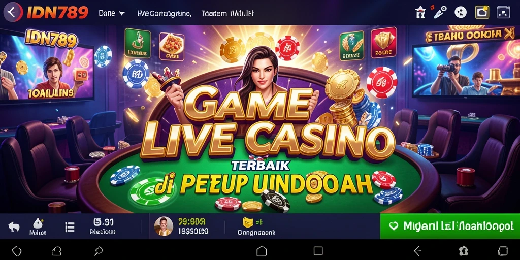 Tampilan utama IDN789 dengan dealer langsung di game Live Casino.