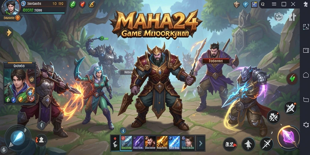 Screenshot dari gameplay MAHA24 yang menunjukkan pertarungan epik dan eksplorasi dunia.