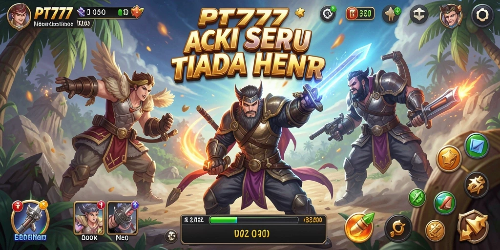 Tampilan gameplay PT777 dengan aksi yang mendebarkan dan karakter beragam.
