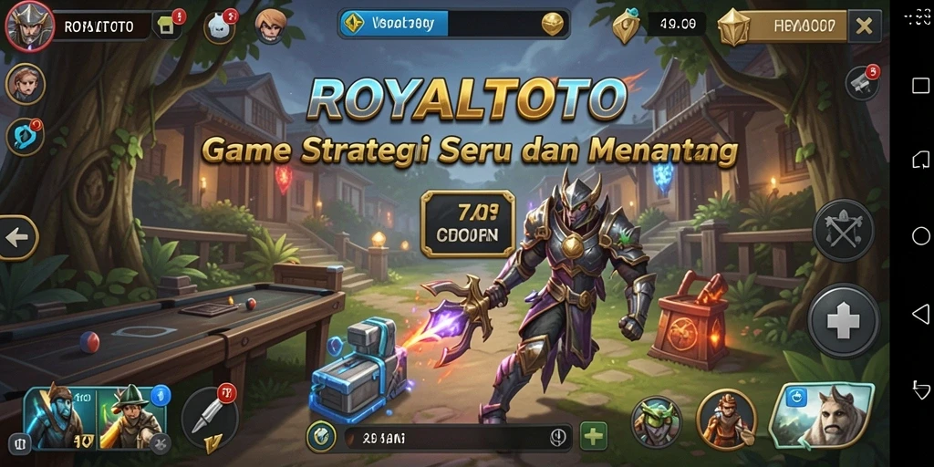 Tangkapan layar gameplay ROYALTOTO menampilkan aksi strategis dan pembangunan kerajaan.