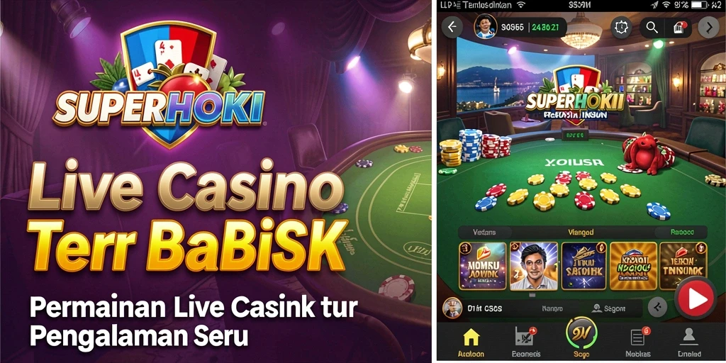 Tampilan menarik dari gameplay Live Casino SUPERHOKI.