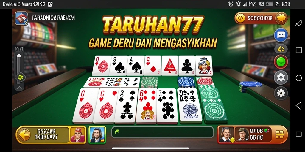 Screenshot TARUHAN77 menampilkan aksi seru dalam permainan Domino.