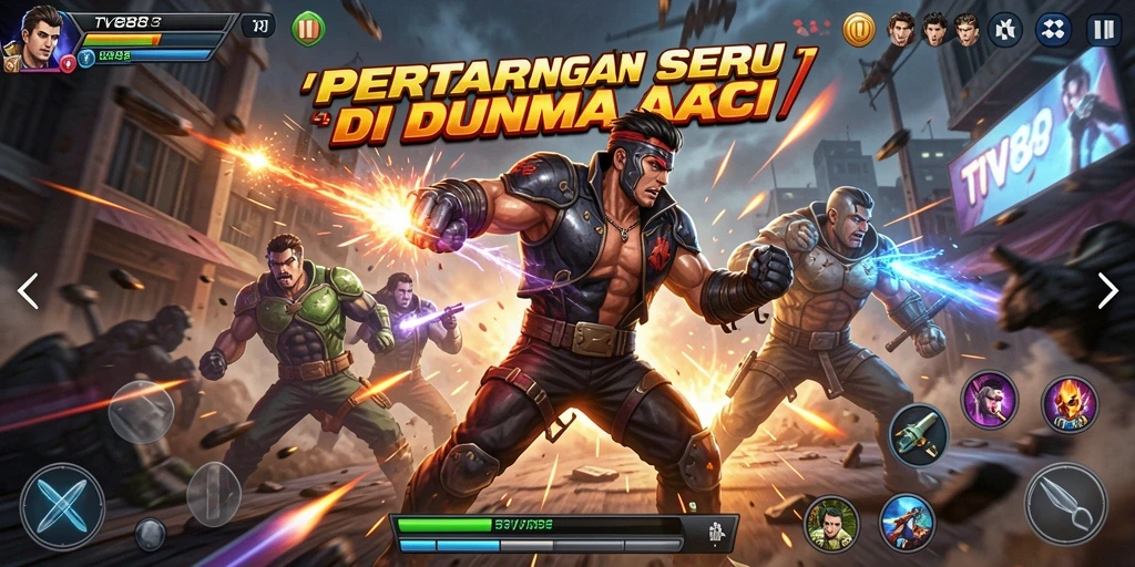 Tangkapan layar yang menunjukkan aksi gameplay seru di TV888.